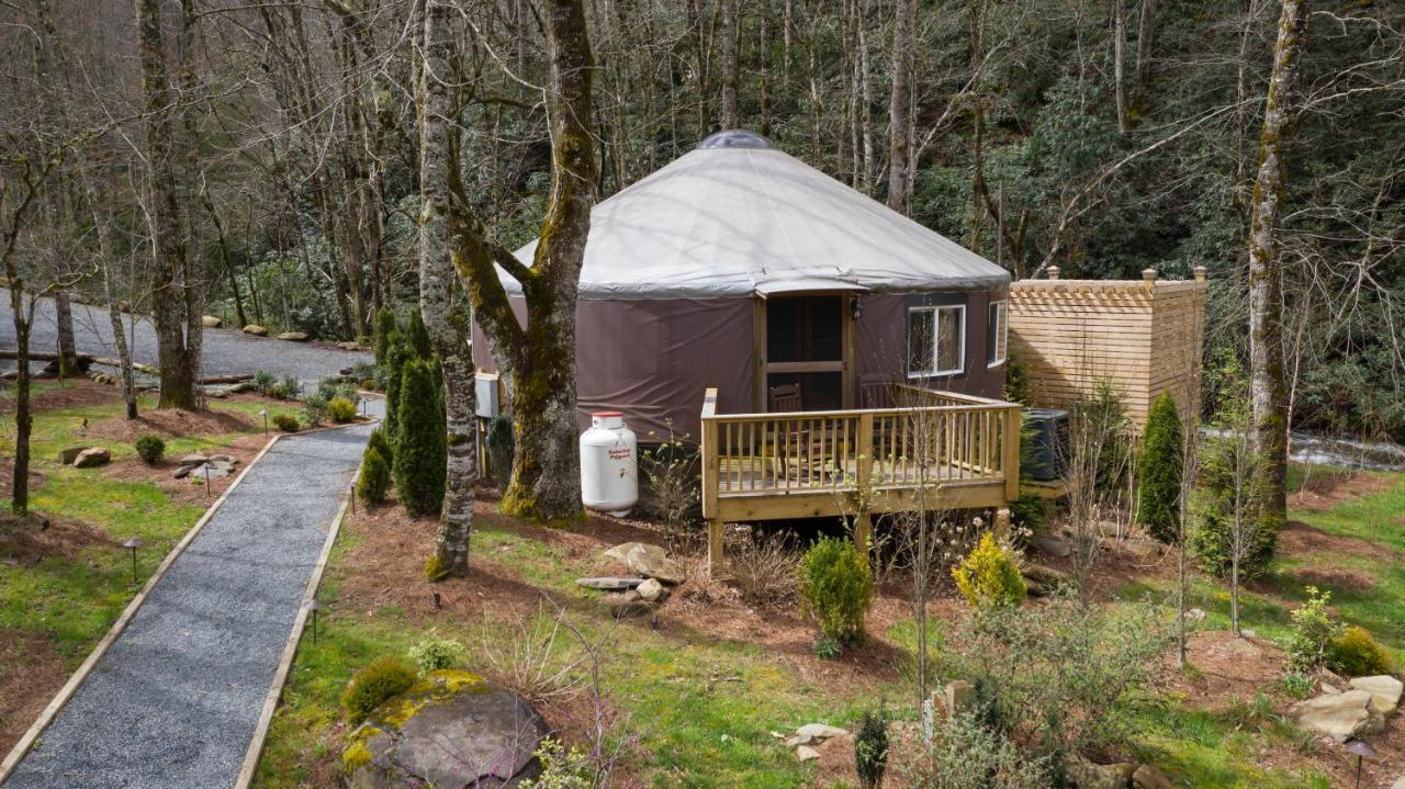 Willa Tranquil Haven Luxy Yurt - Creekside Glamping With Private Hot Tub Topton Zewnętrze zdjęcie